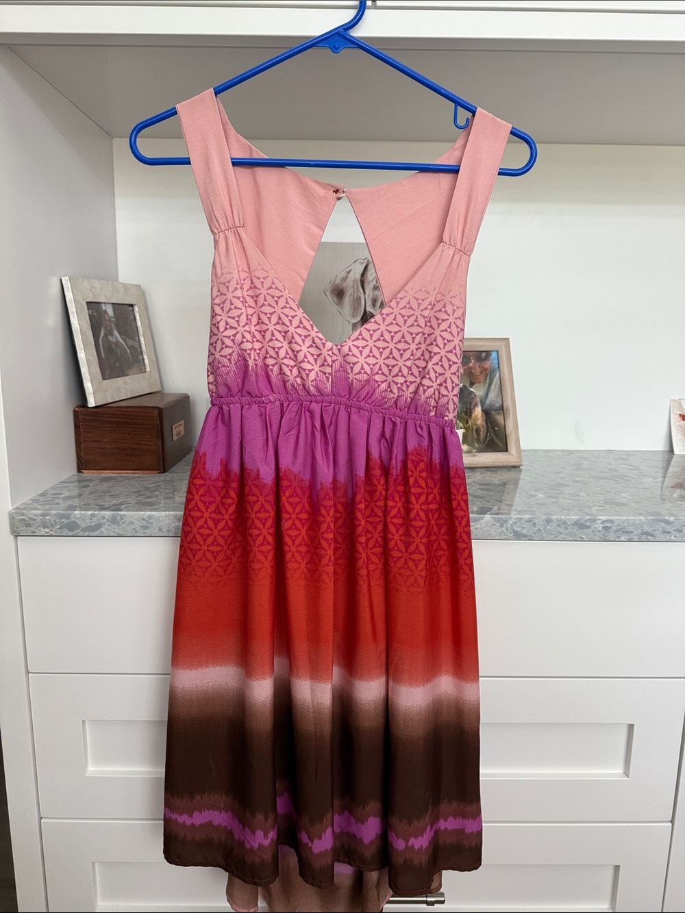 Roxy Pink to Brown Ombre Sleeveless Midi Dress